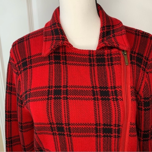 NWT CHAPS Buffalo 100% Cotton Moto Jacket Sweater - Picture 5 of 9